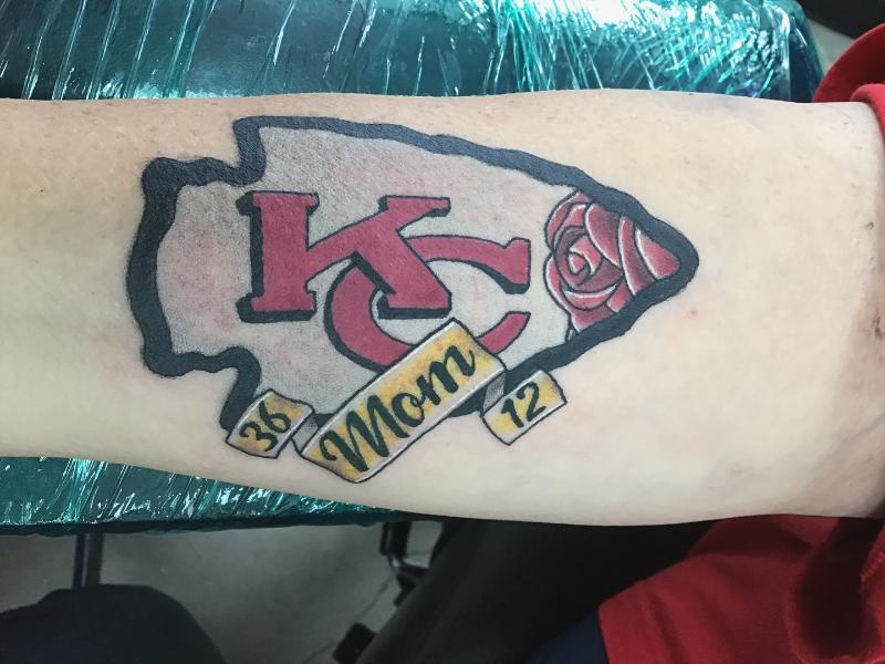 Kansas City Chiefs tattoo with mom