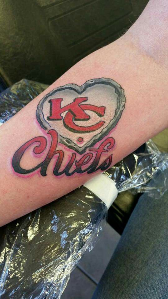 KC Chiefs with Black heart tattoo