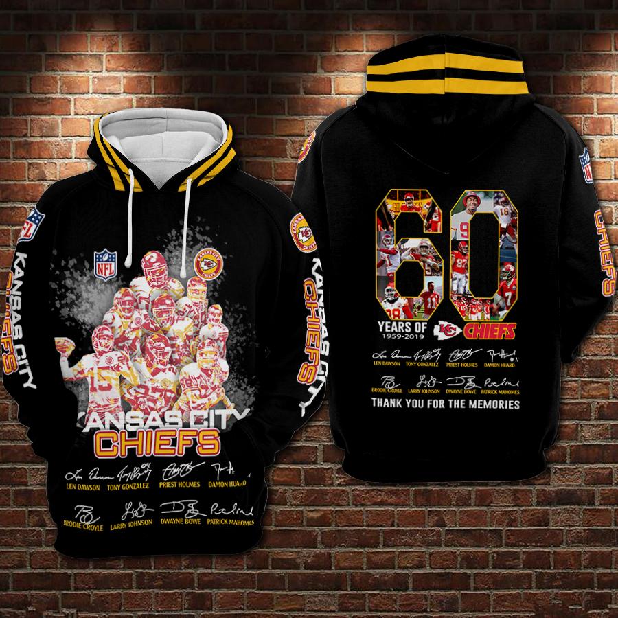 kansas city chiefs 60 years 1959 2019 thank you for the memories red black hoodie adult sizes s 5xl ld016 tty0a