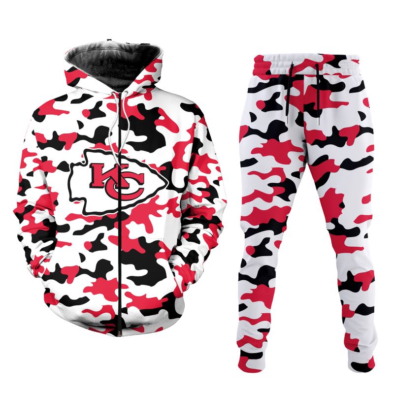 kansas city chiefs camo patterns limited edition hoodie zip hoodie size new055810 872pk