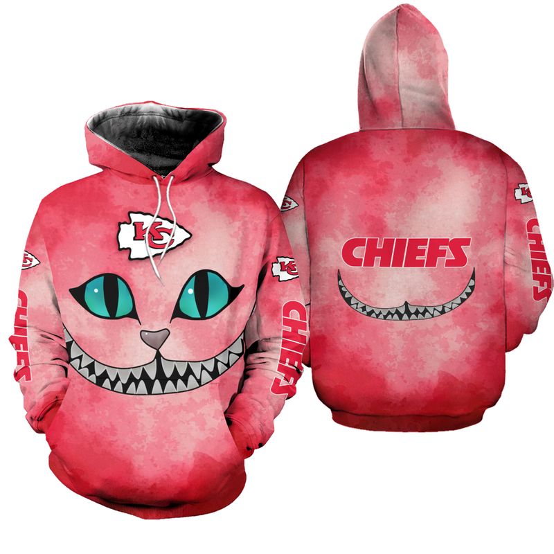 kansas city chiefs cheshire cat limited edition hoodie unisex size nla001210