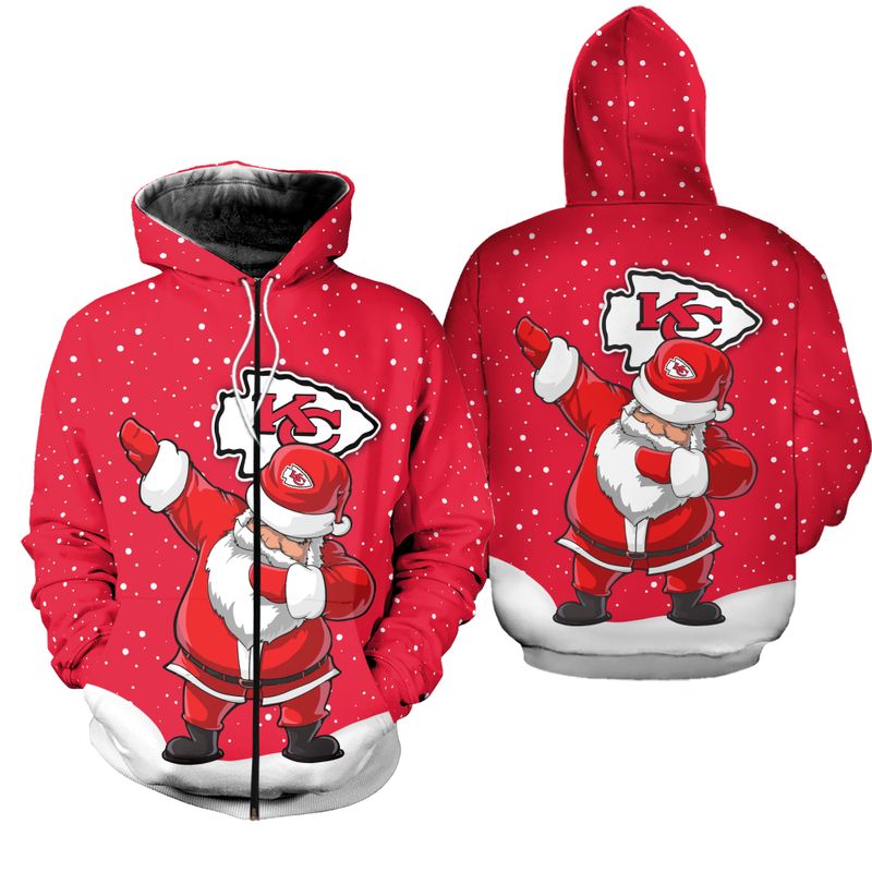 kansas city chiefs christmas dab santa hoodie zip hoodie limited edition size s 5xl new063710 wnir3