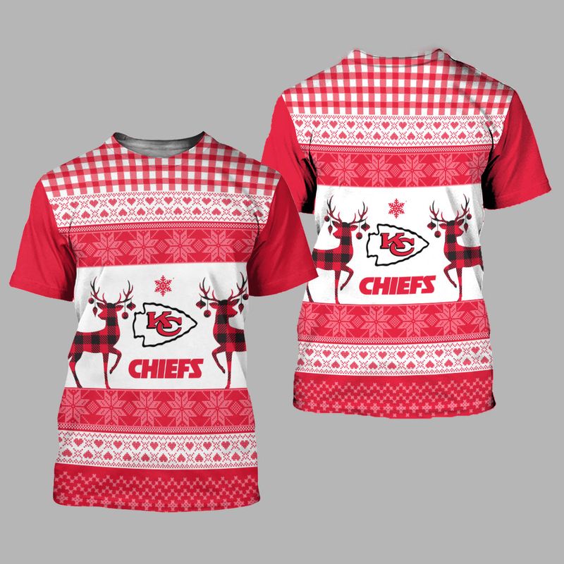 kansas city chiefs christmas pattern limited edition unisex t shirts nla0387106