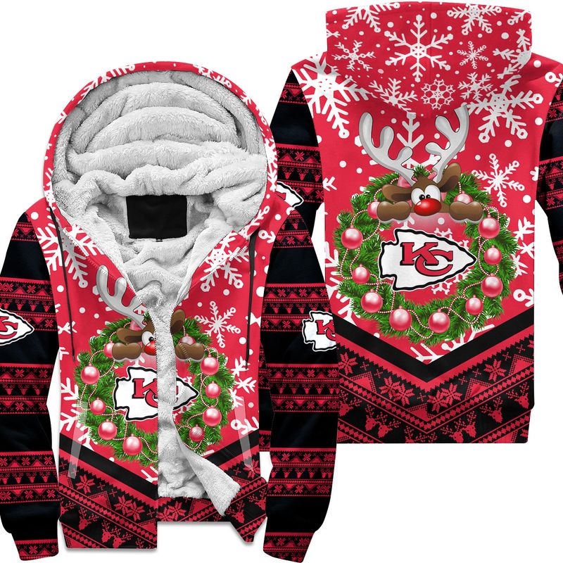 kansas city chiefs christmas reindeer hoodie zip up hoodie nla029710