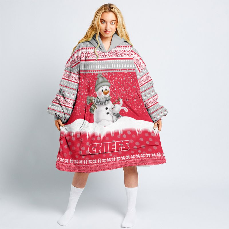 kansas city chiefs christmas snowman limited edition snug hoodie nla033910 7udtw