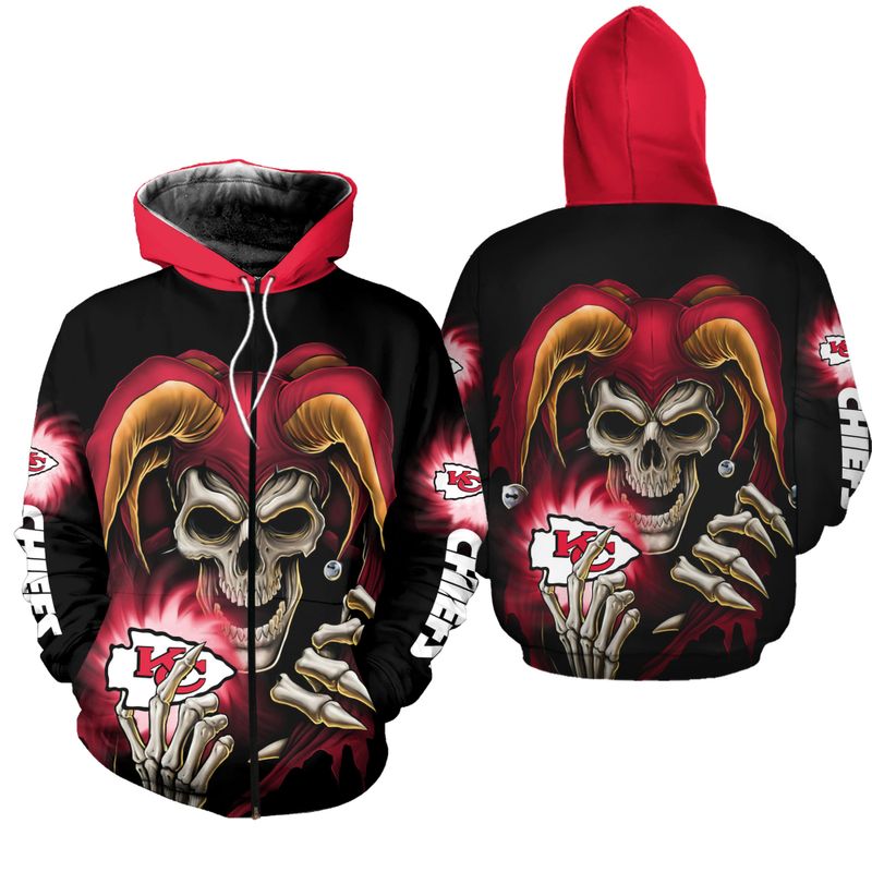 kansas city chiefs halloween clown hoodie zip up hoodie nla026010 gdv4m
