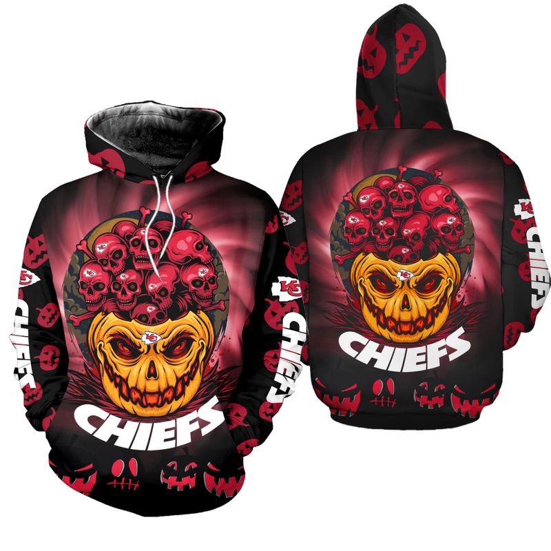 kansas city chiefs halloween pumpkin hoodie zip up hoodie nla026110 fal9r