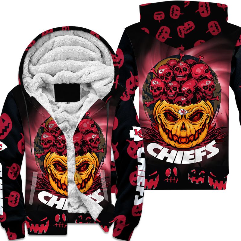 kansas city chiefs halloween pumpkin hoodie zip up hoodie nla026110 qtyc1