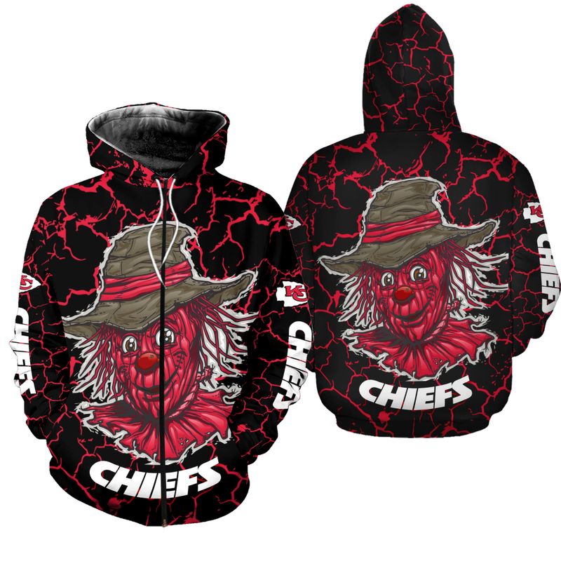 kansas city chiefs halloween scarecrow edition unisex hoodie zip up hoodie nla026710 eh4y2