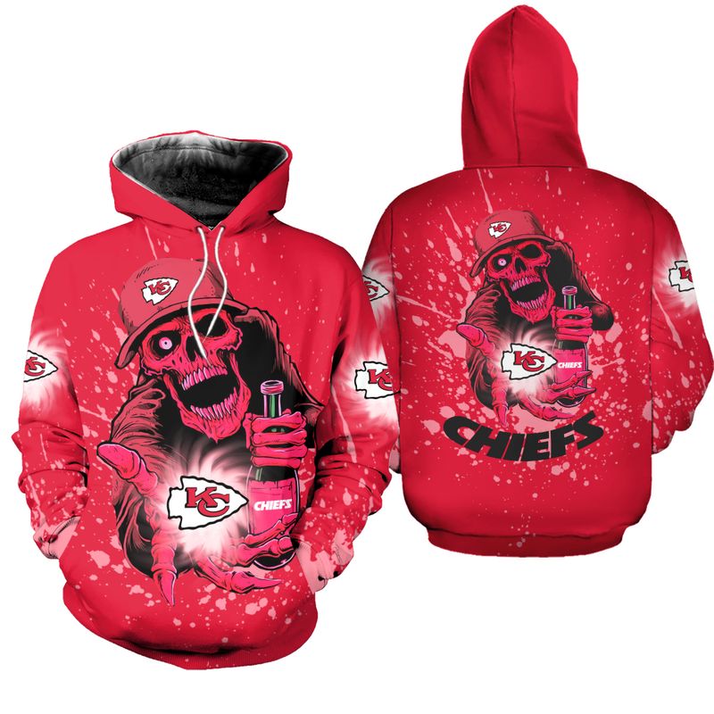 kansas city chiefs halloween skull edition unisex hoodie zip up hoodie nla027010 jezng