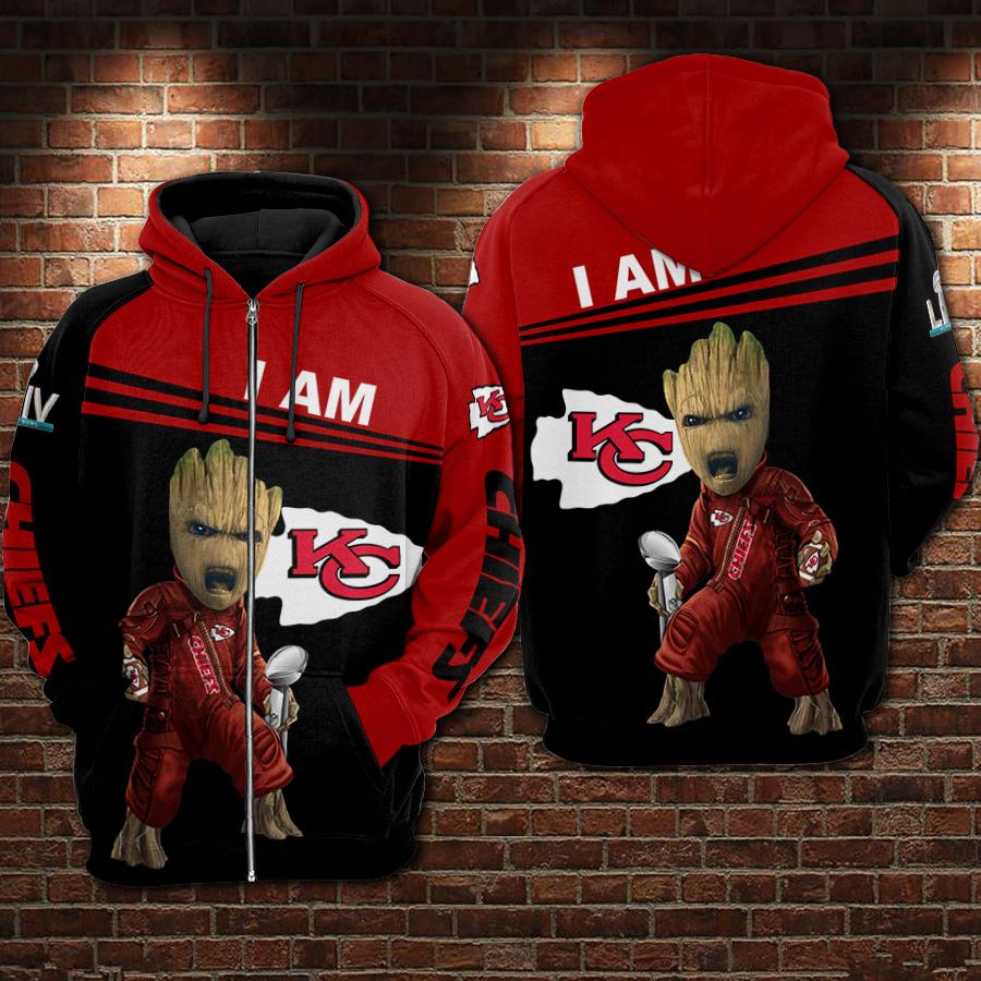 kansas city chiefs i am baby groot red black hoodie adult sizes s 5xl pp145 iyghd