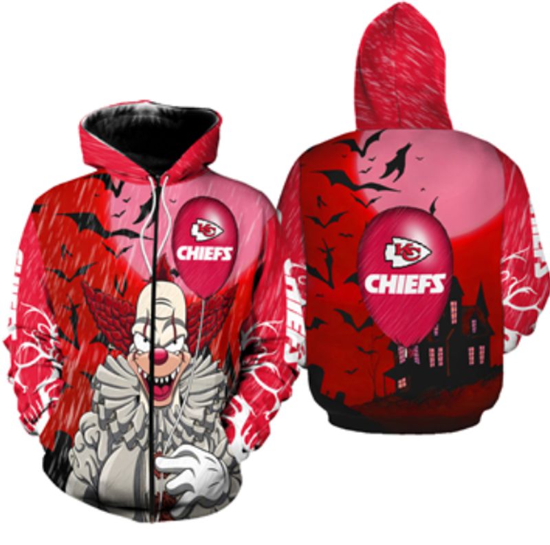 kansas city chiefs it halloween limited edition hoodie zip hoodie fleece hoodie unisex size nla021910 onl9t