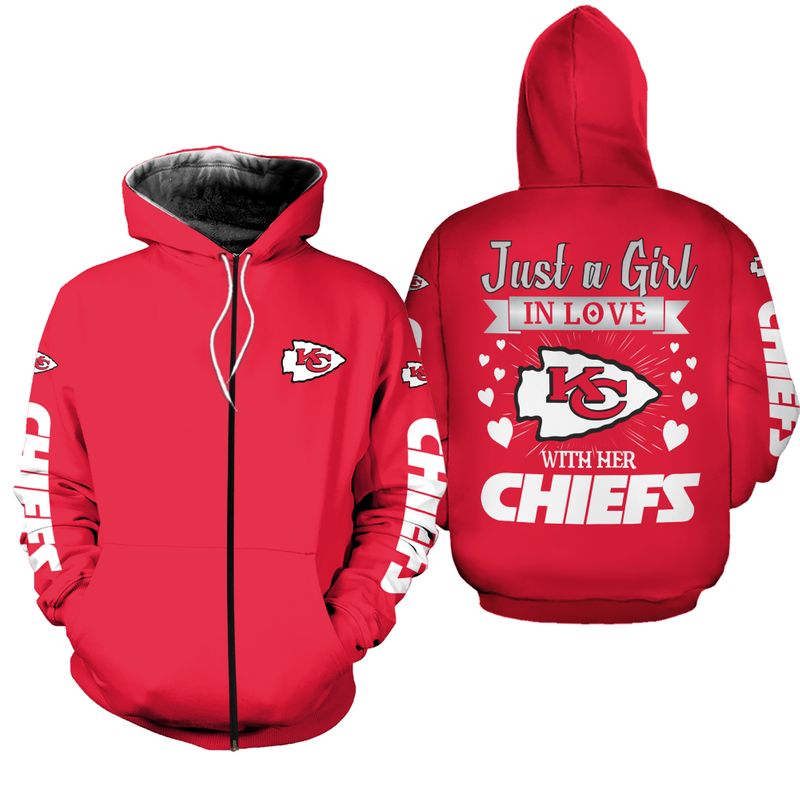 kansas city chiefs just a girl in love limited edition hoodie zip hoodie unisex size new017910 t996c