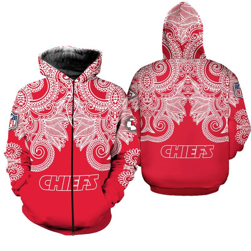 kansas city chiefs limited edition bandana skull zip hoodie sizes s 5xl new011710 pacv1
