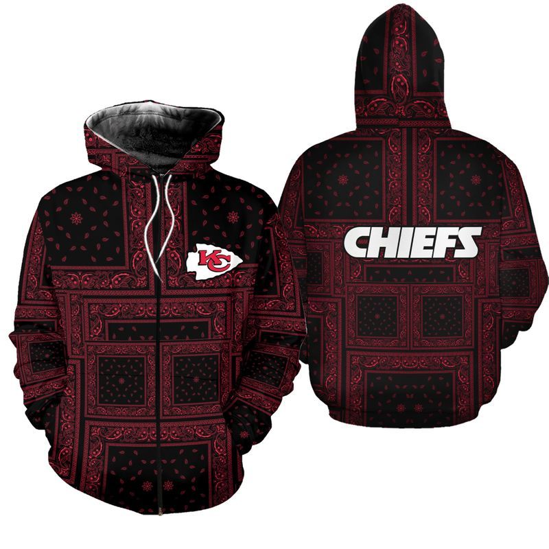 kansas city chiefs limited edition bandana skull zip hoodie sizes s 5xl new011810 8h1ju