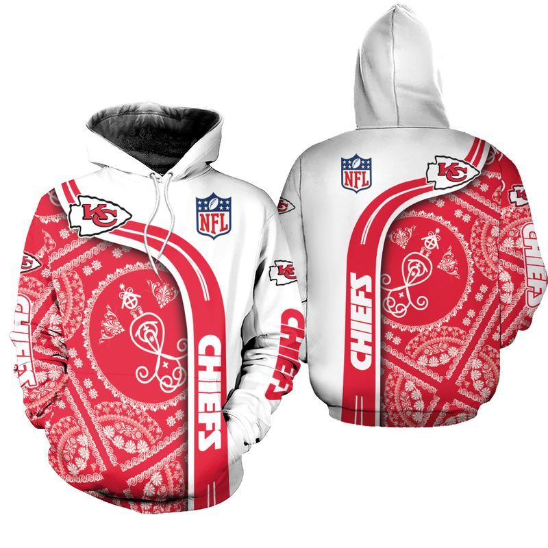 kansas city chiefs limited edition bandana skull zip hoodie sizes s 5xl new012510 393u1
