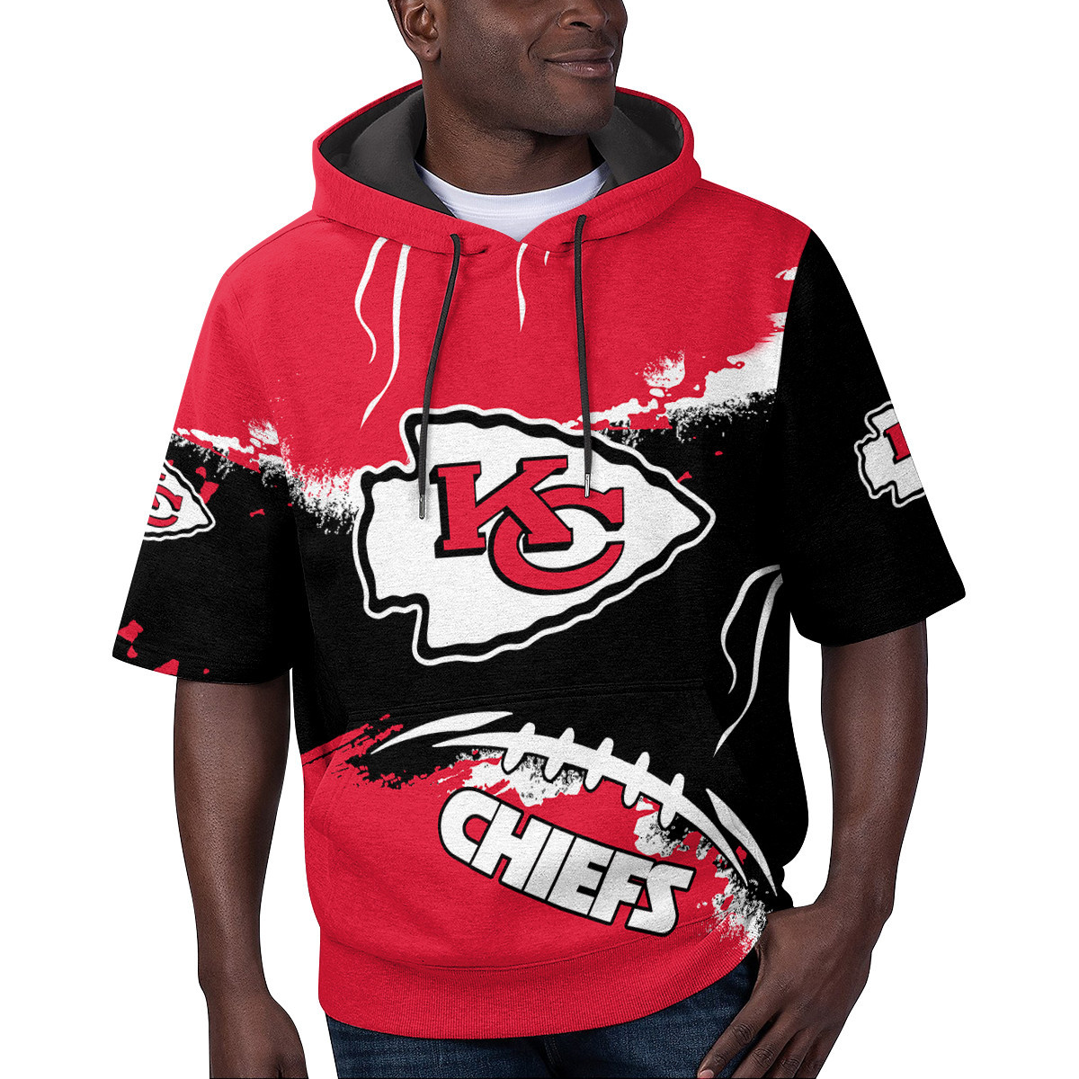 kansas city chiefs limited edition summer short sleeve pullover hoodie kw8nv