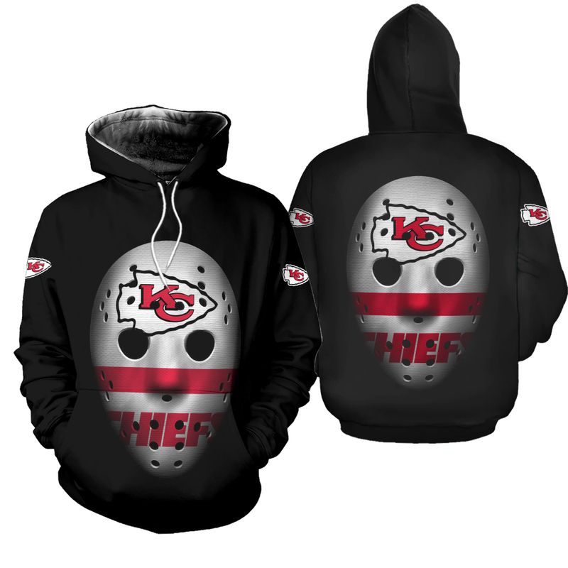 kansas city chiefs mask limited edition hoodie zip hoodie fleece zip hoodie unisex size new059510