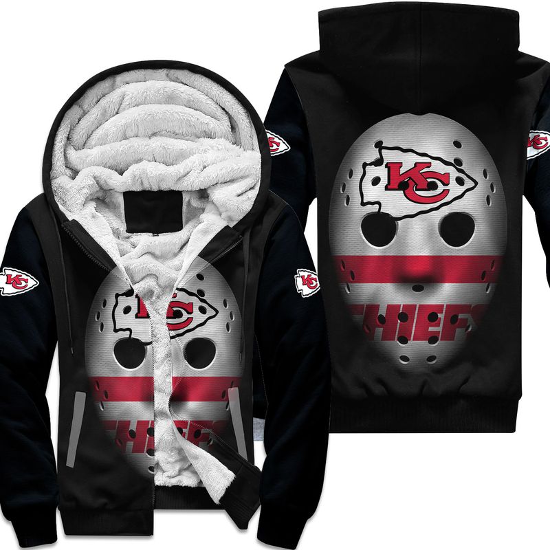 kansas city chiefs mask limited edition hoodie zip hoodie fleece zip hoodie unisex size new059510 b3v1t
