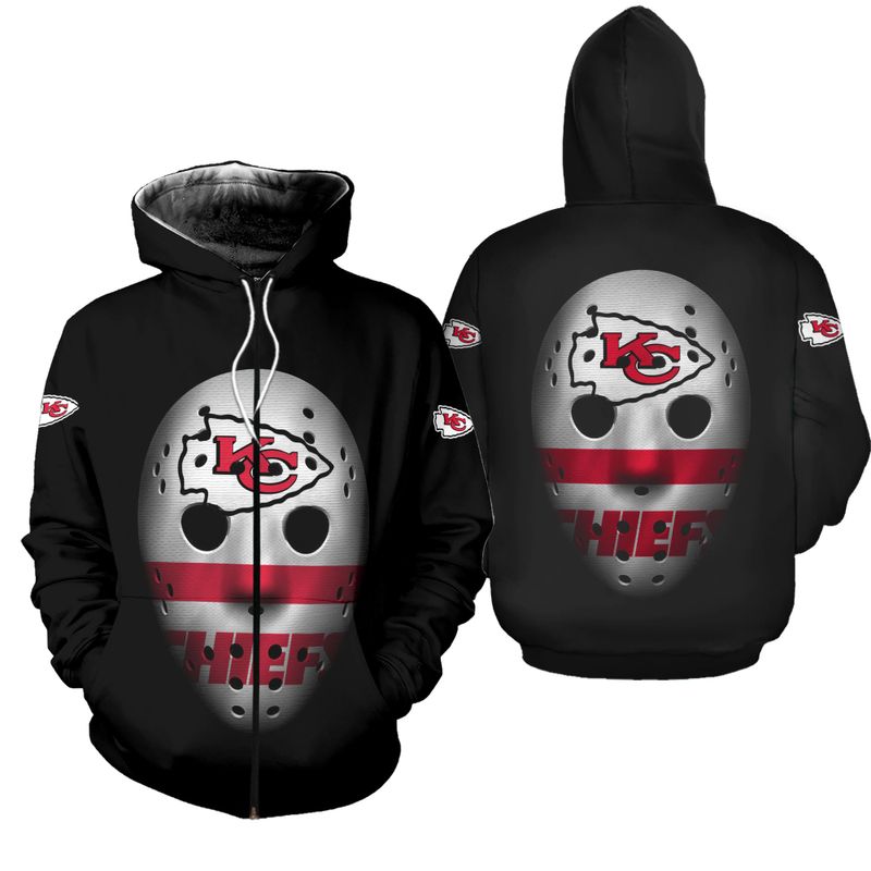 kansas city chiefs mask limited edition hoodie zip hoodie fleece zip hoodie unisex size new059510 nb988