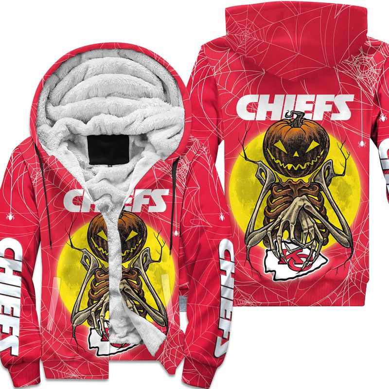 kansas city chiefs pumpskin monster halloween edition unisex hoodie zip up hoodie new045210 nsi2f