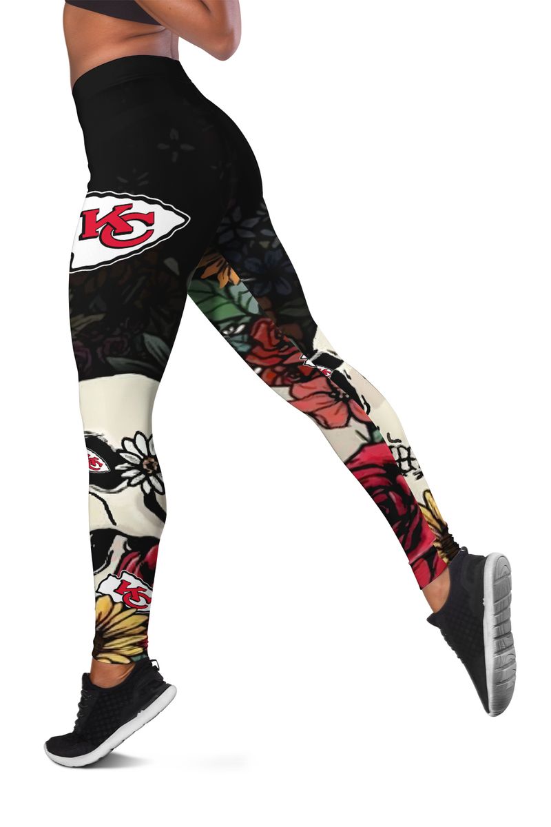 kansas city chiefs skull and flower limited edition hoodie and legging unisex size new023010 plnf7