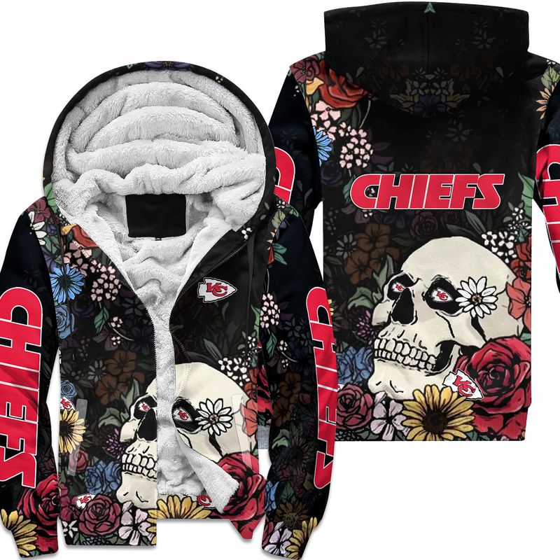 kansas city chiefs skull and flowers hoodie zip up hoodie new023010 wzbqw
