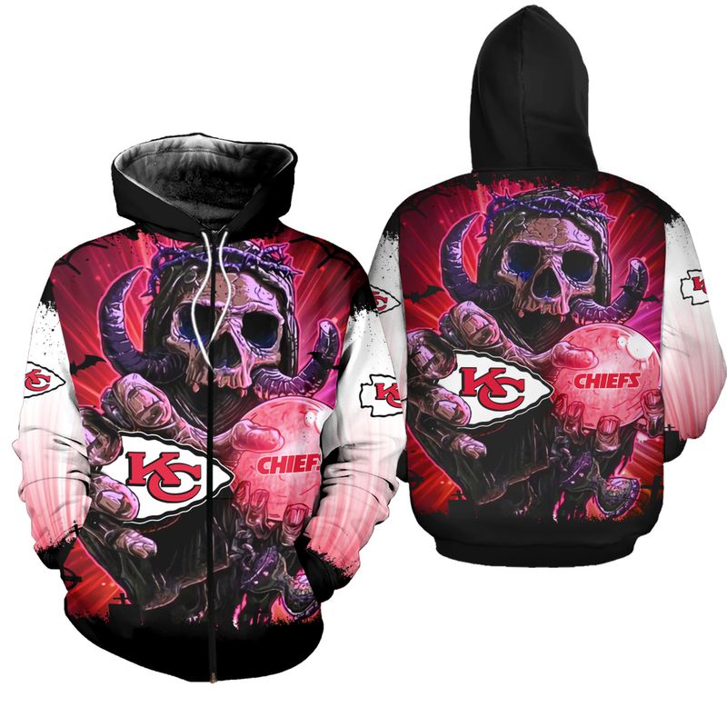 kansas city chiefs skull halloween hoodie zip up hoodie nla023410 tfrp8