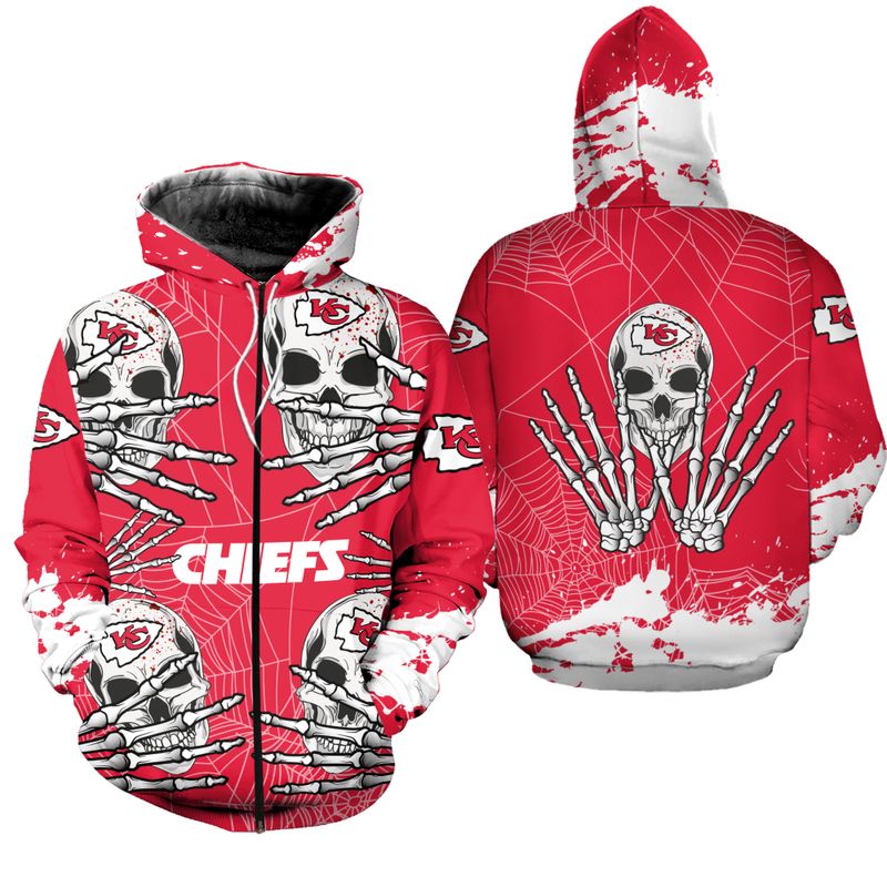 kansas city chiefs skull hallowen hoodie zip up hoodie nla021610 onkrj