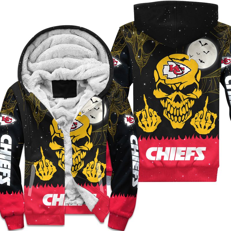 kansas city chiefs skull with middle fingers halloween edition unisex hoodie zip up hoodie new047110 wkfar