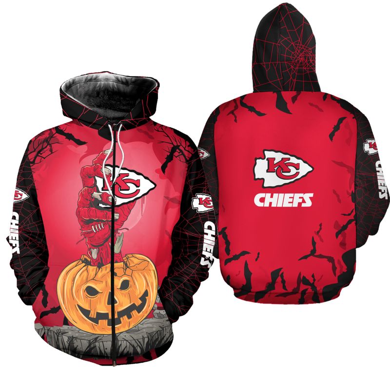 kansas city chiefs zombies hand halloween hoodie zip up hoodie fleece nla024910 7ym09