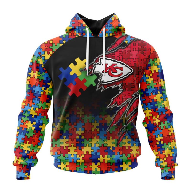 nfl kansas city chiefs special autism awareness design hoodie zip hoodie 1fo9n