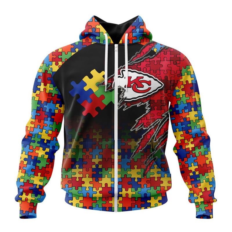 nfl kansas city chiefs special autism awareness design hoodie zip hoodie ovskn