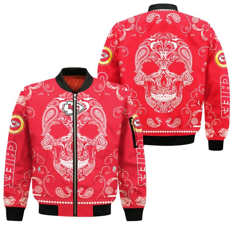 kansas city chiefs bandana skull bomber jackets sizes s 5xl new0124107663214 zeyby