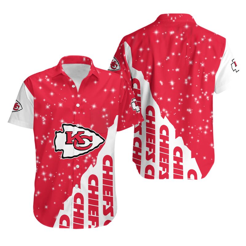 Kansas City Chiefs Hawaiian Shirt Red Hibiscus Flowers Pattern