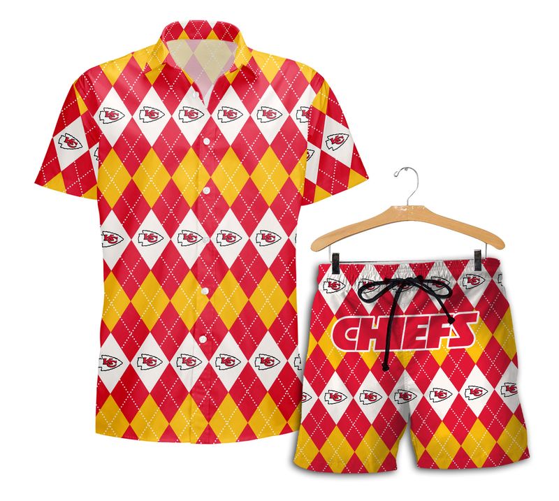 kansas city chiefs caro pattern hawaii shirt and shorts summer new02801041129476 6ioib