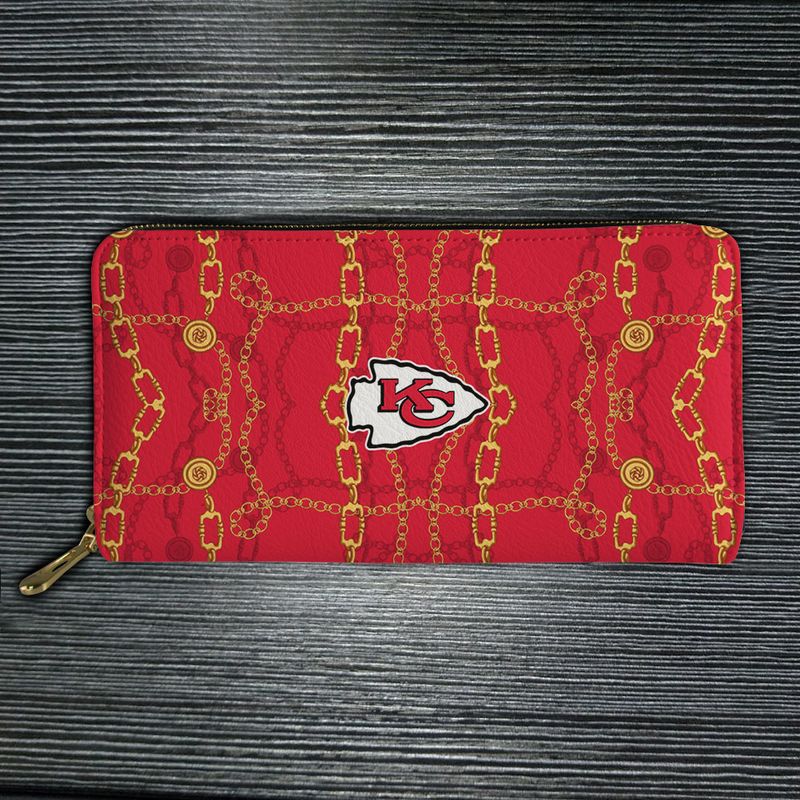 kansas city chiefs chain pattern limited edition tote bag and wallet nla01771023153049