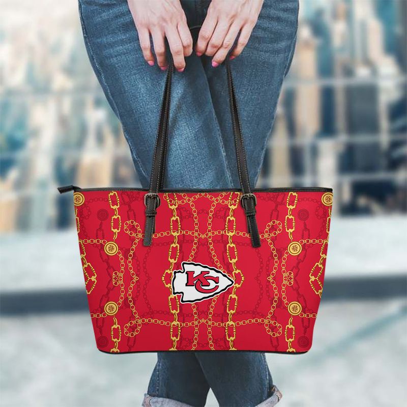 kansas city chiefs chain pattern limited edition tote bag and wallet nla01771023153049 9b2gc