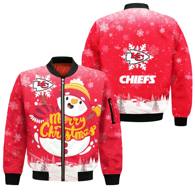 kansas city chiefs christmas snowman bomber jackets nla03631061918846 sfmoy