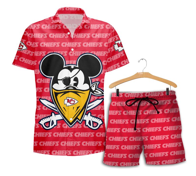 kansas city chiefs evil mickey hawaii shirt and shorts summer new04191083417067 4vftz