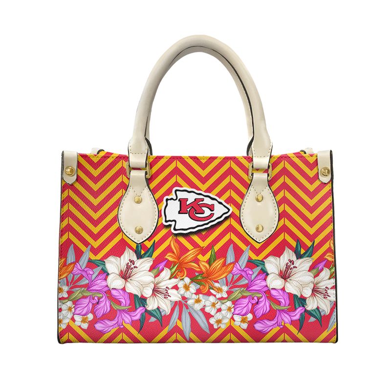 kansas city chiefs flower pattern limited edition fashion lady handbag new04311033893030 nja6g