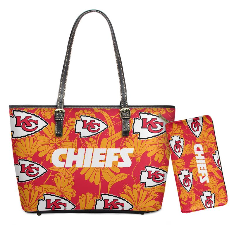 kansas city chiefs flower pattern limited edition tote bag and wallet nla06991072952468 ez7sk