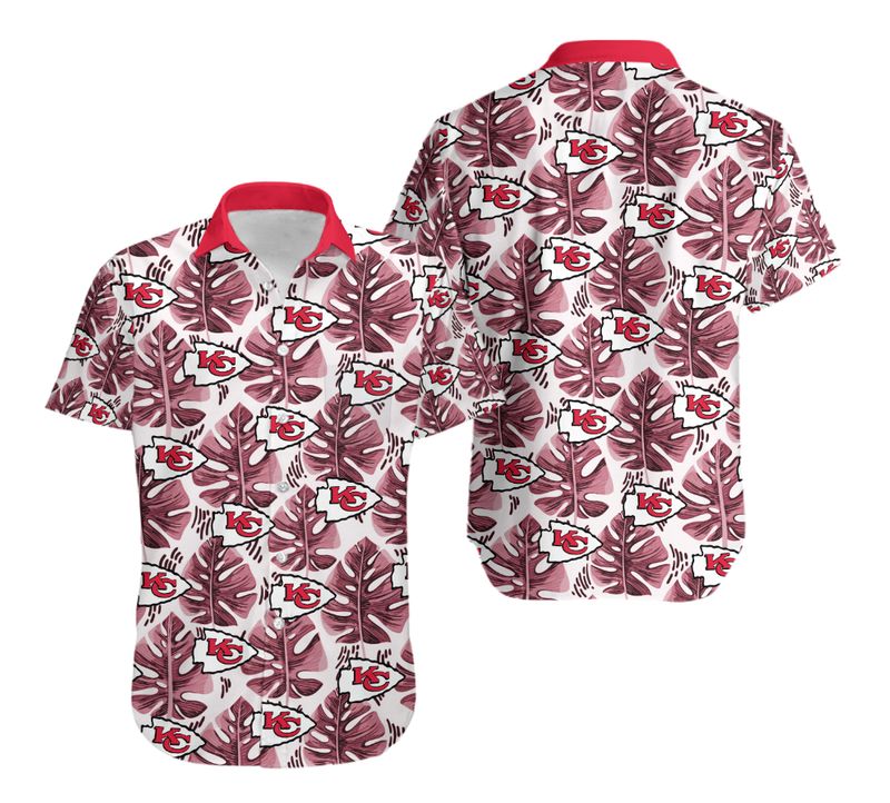 Kansas City Chiefs Leaf and Logo Hawaii Shirt and Shorts Summer NLA003010