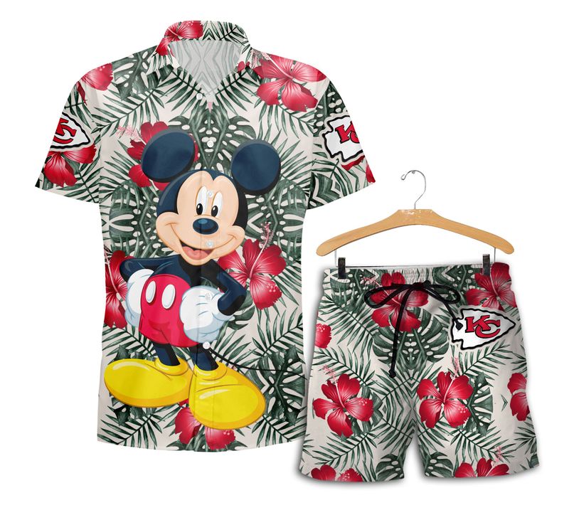 kansas city chiefs mickey hawaii shirt and shorts summer new03761037917502 fcd9d