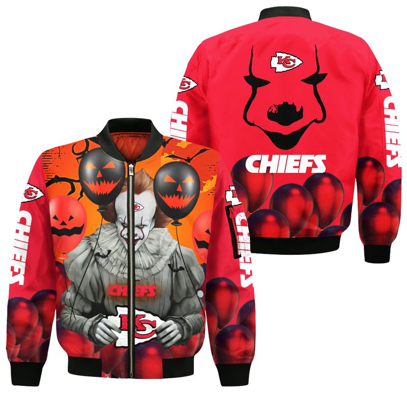 kansas city chiefs pennywise the dancing clown it hallowen bomber jackets nla02071026736171