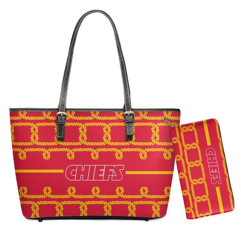 kansas city chiefs rope pattern limited edition tote bag and wallet nla06901031485073 ol8w8