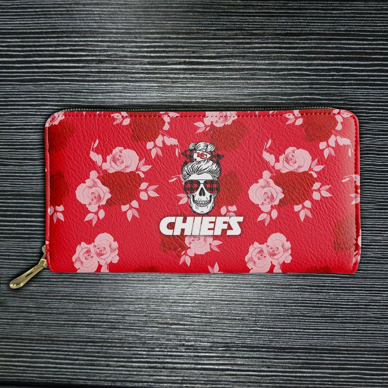 kansas city chiefs skull pattern limited edition tote bag and wallet nla01611072071511 59p37