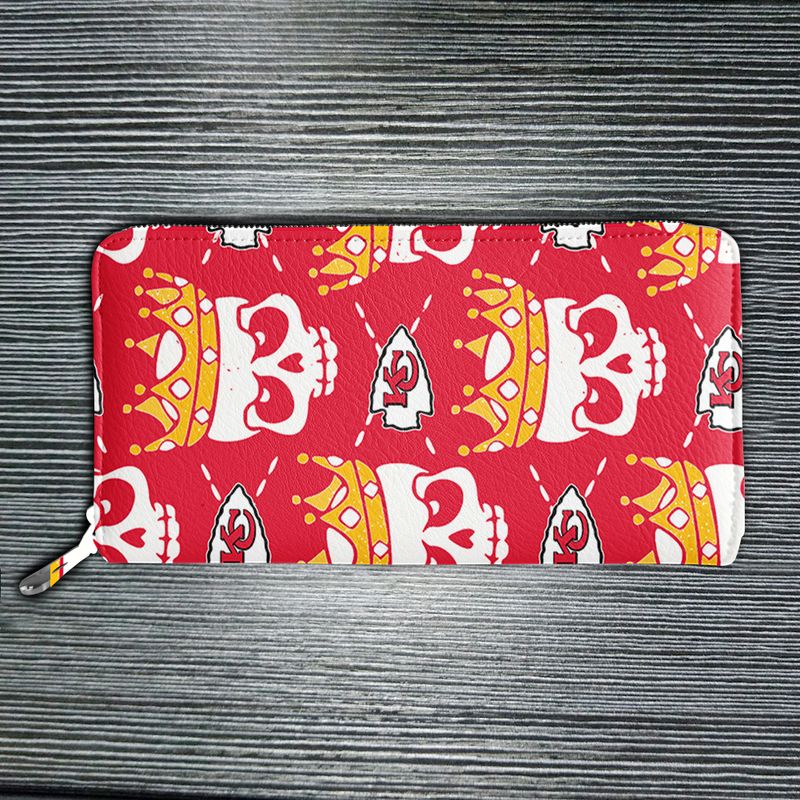 kansas city chiefs skull pattern limited edition tote bag and wallet nla06871022382678 qq2as
