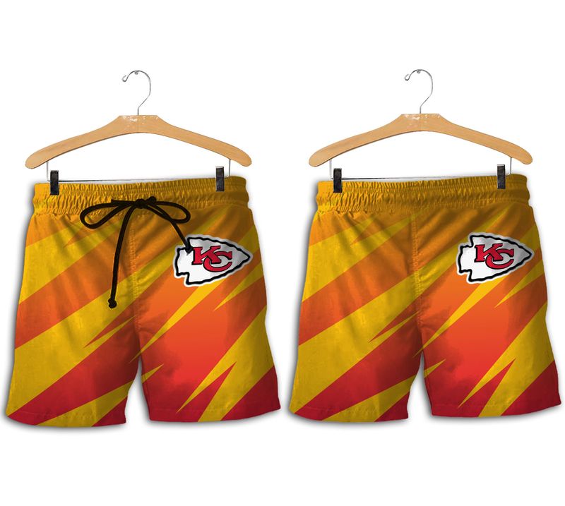 kansas city chiefs stripe pattern hawaii shirt and shorts summer new03601060208009 zj0d8
