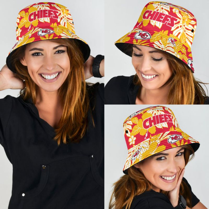 kansas city chiefs tropical flower pattern limited edition bucket hat new02461083175905 768zk